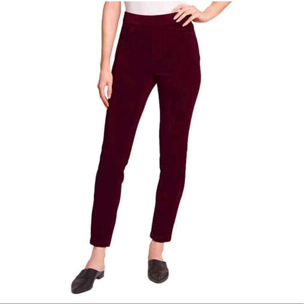 GLORIA VANDERBILT Knit Corduroy Leggings SIZE XXL Cabernet Crush Pull On Pants